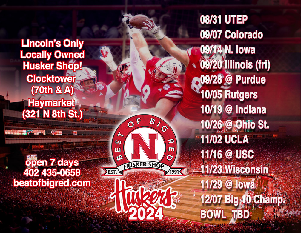 2024 Huskers Football Schedule Fridge Magnet - automatically FREE with every purchase