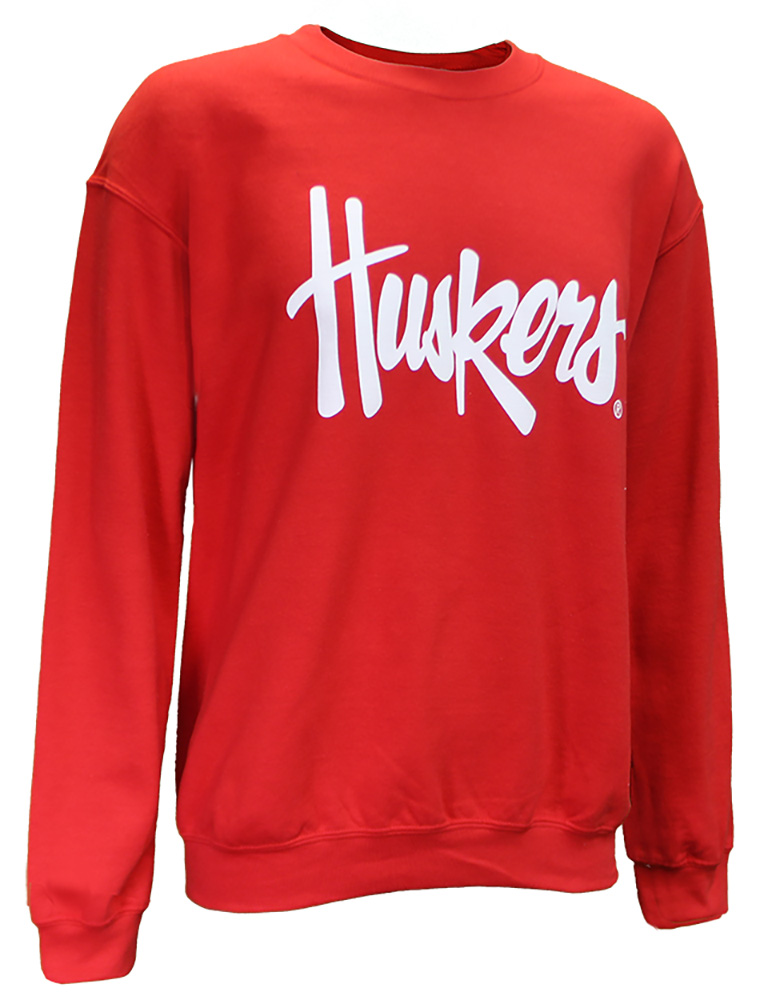 Huskers Script Crewneck - Red