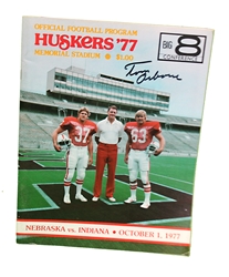 1977 Nebraska vs. Indiana Game Program signed by T.O. Nebraska Cornhuskers, 1977 Media Guide