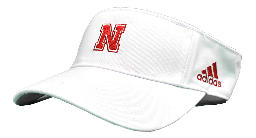 Adidas 2024 White Nebraska Iron N Team Adjustable Skinny Visor