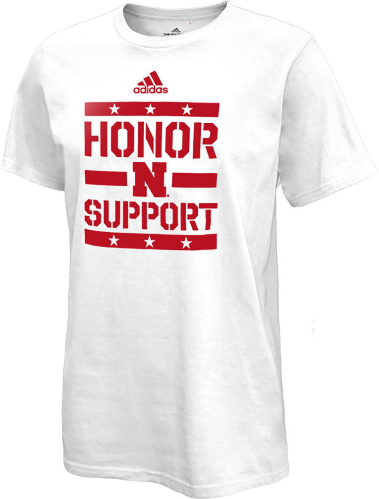 Adidas Indy Adidas Adidas Nebraska Cornhuskers White Military Honor and Support Pregame Short Sleeve T Shirt White 100 POLYESTER Size XL