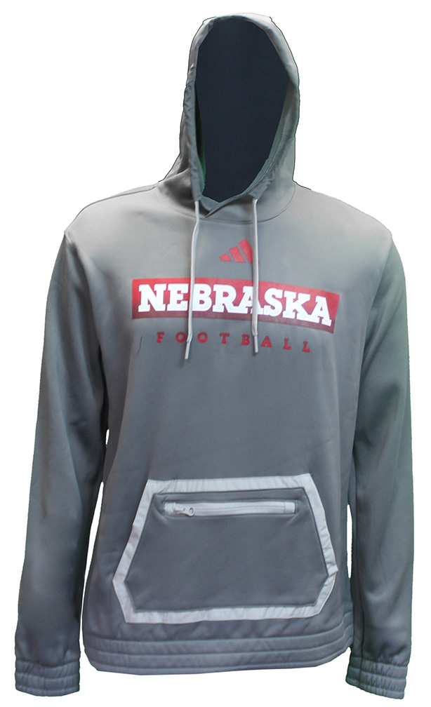 Adidas Heather Grey Nebraska Locker Practice Football Hoodie