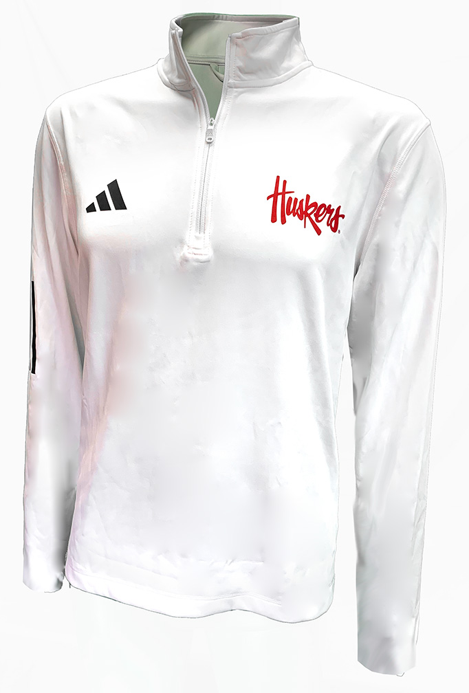 NWT selling Adidas Nebraska Corn Huskers On-Field 1/4 Zip Size L