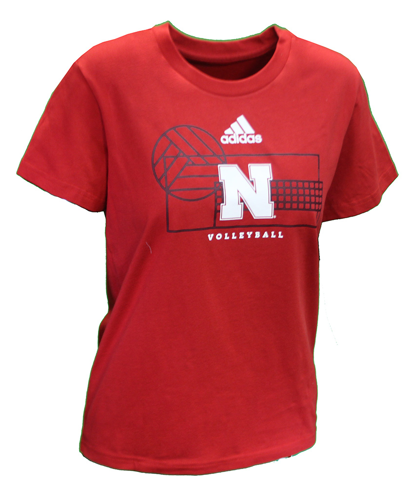 Adidas Womens Nebraska Volleyball Locker Lines Fresh Tee