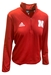 Adidas Womens 2024 Red Textured Nebraska 1/4 Zip Knit Jacket - AW-H9142