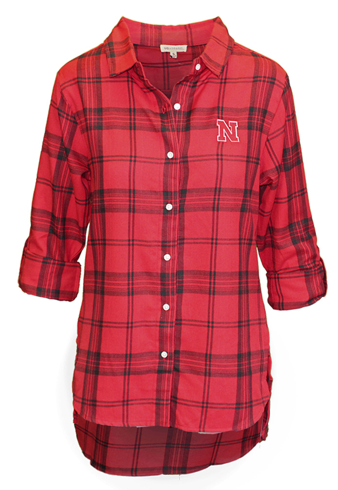 black and red plaid button up