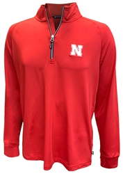 Cutter N Buck Husker Power Quarter Zip Nebraska Cornhuskers, Nebraska  Mens, Huskers  Mens, Nebraska  Mens Outerwear, Huskers  Mens Outerwear, Nebraska Red Nebraska Adapt Eco 1/4 Zip Cutter And Buck , Huskers Red Nebraska Adapt Eco 1/4 Zip Cutter And Buck 