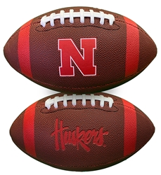 Full Size Nebraska Composite Football Nebraska Cornhuskers, Nebraska  Balls, Huskers  Balls, Nebraska  Tailgating, Huskers  Tailgating, Nebraska  Toys & Games, Huskers  Toys & Games, Nebraska Full Size Brown Nebraska Composite Football Logo Brand, Huskers Full Size Brown Nebraska Composite Football Logo Brand