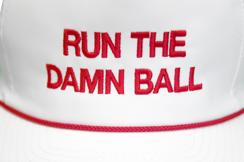 red run the damn ball hat