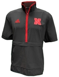 Adidas 2024 Nebraska Coaches Woven SS Quarter Zip - Black