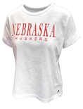 Womens Washed Vintage Nebraska Huskers top